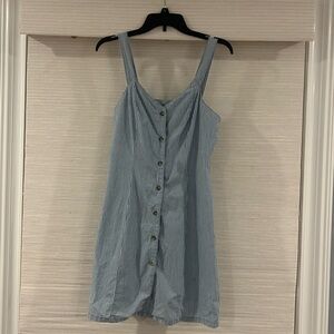 Vero Moda Blue and White Striped Button-Up Dress